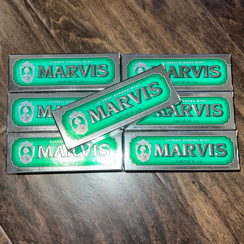 7 Marvis Mint Toothpaste 1.3oz 25ml Green Travel Mini Luxury High End Lot Bundle
